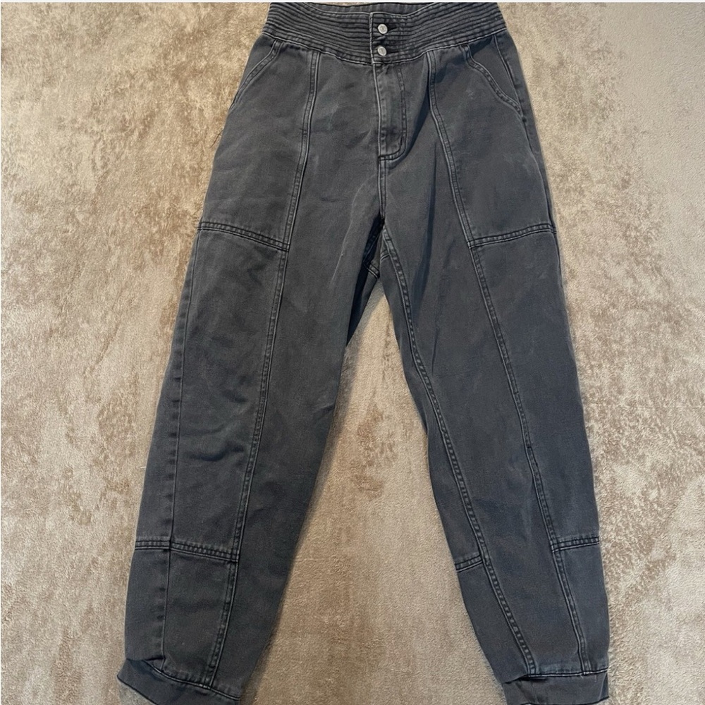 BDG Gray High-Rise baggy relaxed fit, patch pocket jeans, size 25